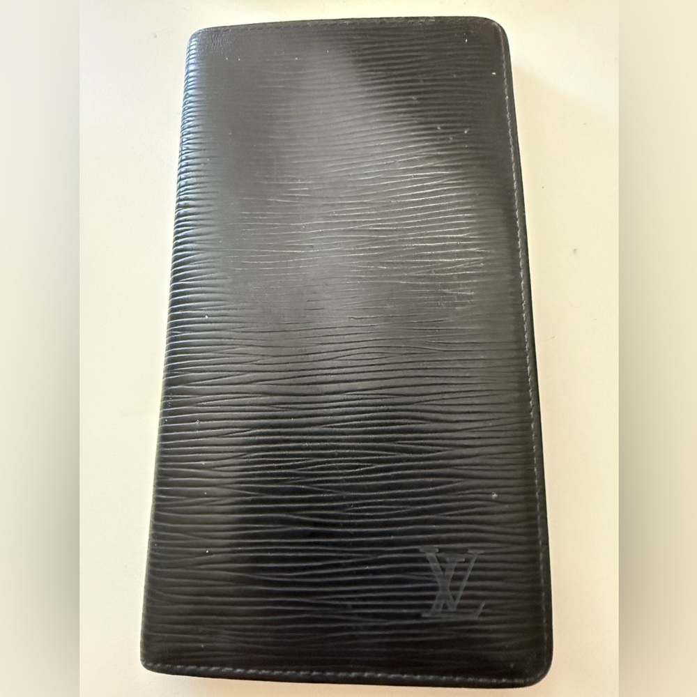 Louis Vuitton Black EPi leather long wallet